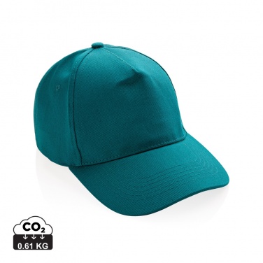 Logo trade promotional gifts image of: Impact 5panel 280gr Recycled cotton cap with AWARE™ tracer