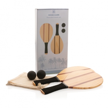 Logo trade promotional giveaways image of: Wooden frescobol tennis set