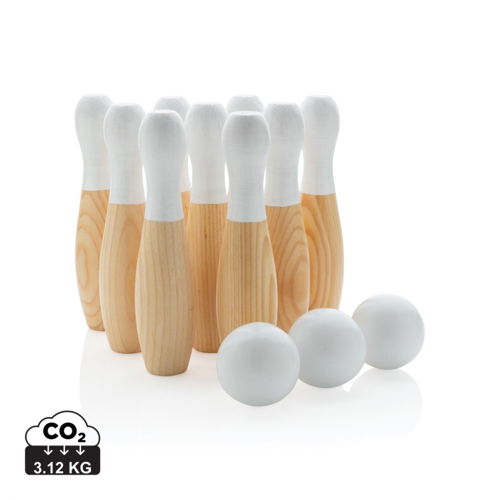 Logo trade advertising product photo of: Wooden skittles set