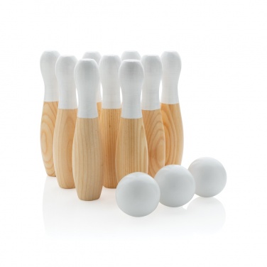 Logo trade corporate gifts image of: Wooden skittles set