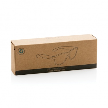 Logo trade corporate gifts image of: Bamboo and RCS recycled plastic sunglasses