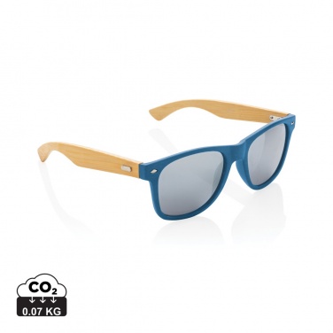 Logo trade corporate gift photo of: Bamboo and RCS recycled plastic sunglasses