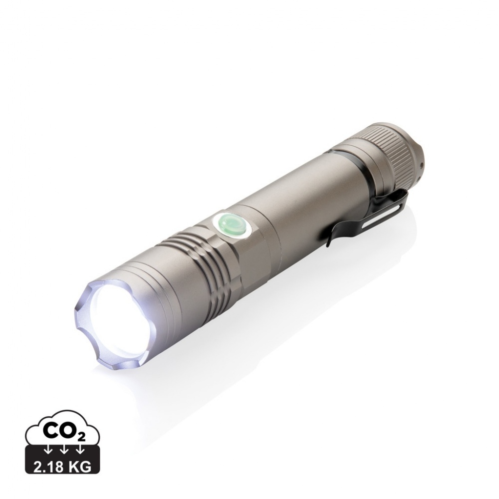 Logo trade promotional merchandise image of: Rechargeable 3W flashlight