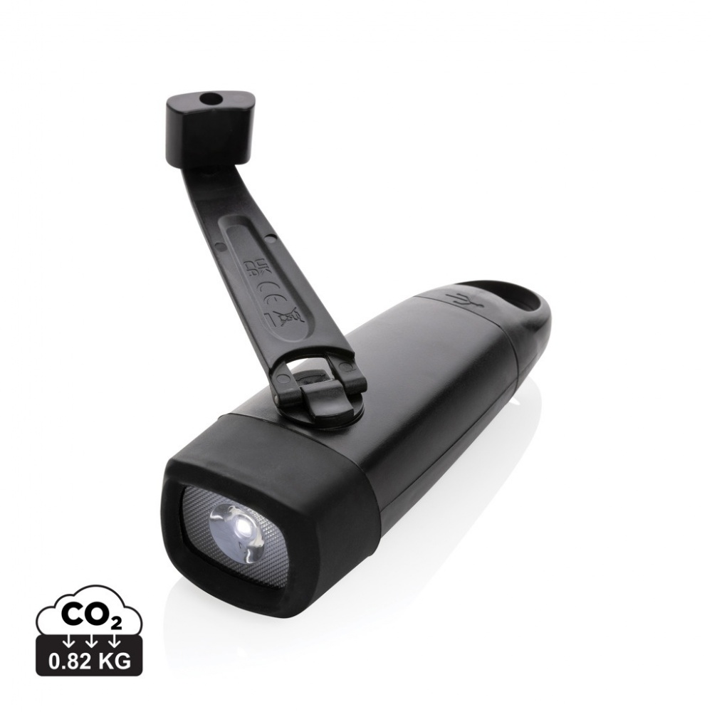 Logotrade business gift image of: Lightwave RCS rplastic USB-rechargeable torch with crank