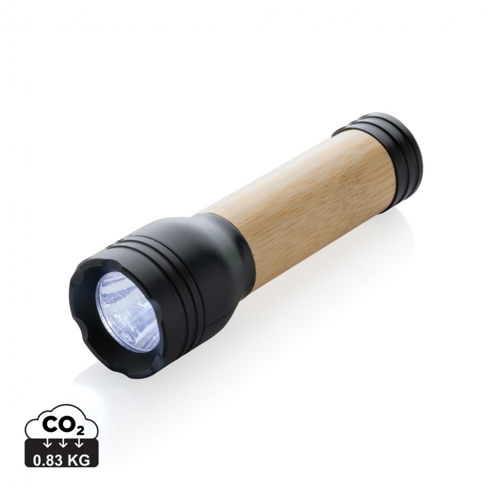 Logo trade corporate gifts picture of: Lucid 1W RCS certified recycled plastic & bamboo torch