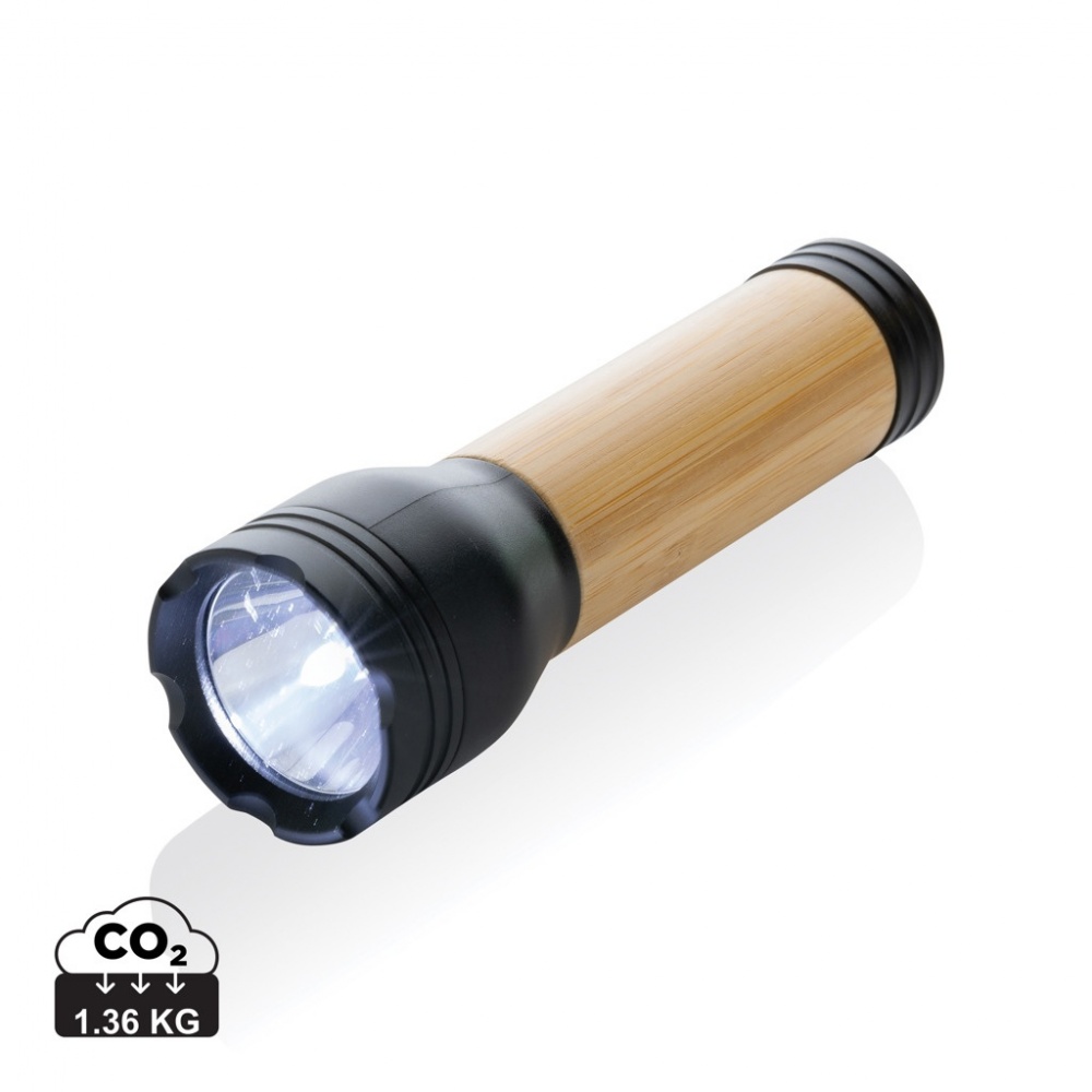 Logo trade promotional gift photo of: Lucid 3W RCS certified recycled plastic & bamboo torch