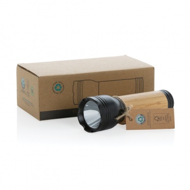 Logotrade promotional items photo of: Lucid 3W RCS certified recycled plastic & bamboo torch