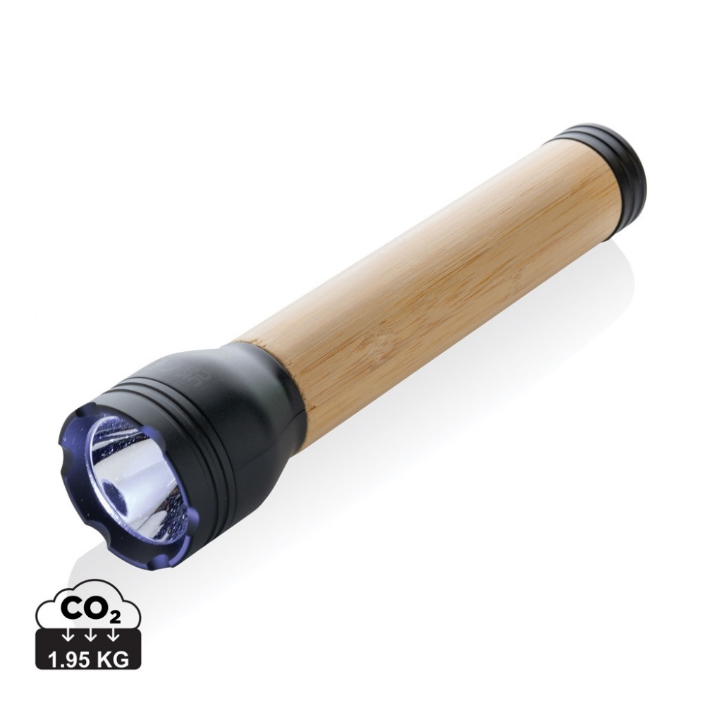 Logo trade promotional product photo of: Lucid 5W RCS certified recycled plastic & bamboo torch