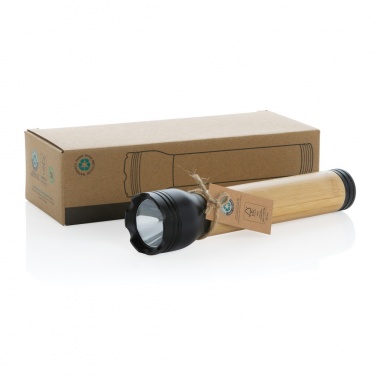 Logo trade corporate gifts picture of: Lucid 5W RCS certified recycled plastic & bamboo torch