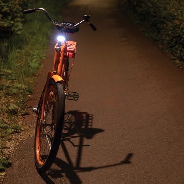 Logotrade corporate gift image of: Lumino RCS recycled plastic USB re-chargeable bike light set