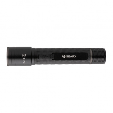 Logo trade business gift photo of: Gear X RCS recycled aluminum USB-rechargeable torch