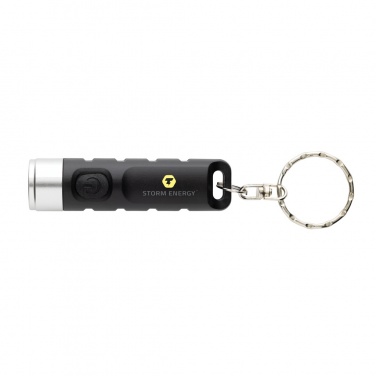 Logo trade promotional gift photo of: Globix RCS recycled plastic USB re-chargeable keychain torch