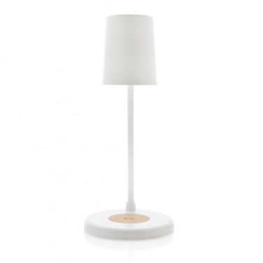 Logo trade promotional item photo of: Zenara RCS recycled plastic and cork 15W wireless desk lamp