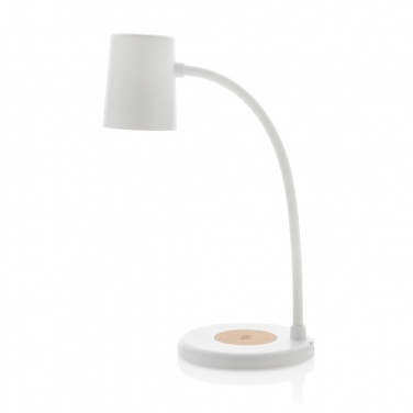 Logotrade corporate gift picture of: Zenara RCS recycled plastic and cork 15W wireless desk lamp