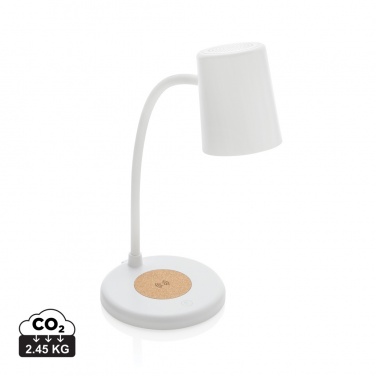 Logotrade corporate gifts photo of: Zenara RCS recycled plastic and cork 15W wireless desk lamp