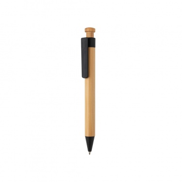 Logo trade promotional merchandise image of: Bamboo pen with wheatstraw clip