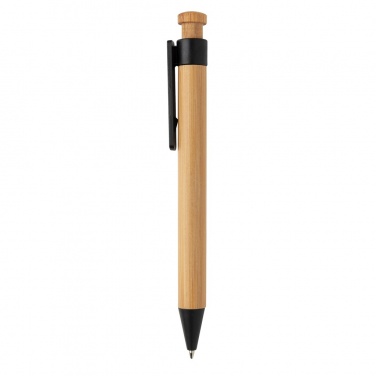 Logo trade advertising products picture of: Bamboo pen with wheatstraw clip