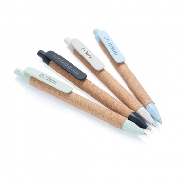 Logo trade promotional items image of: Write wheatstraw and cork pen