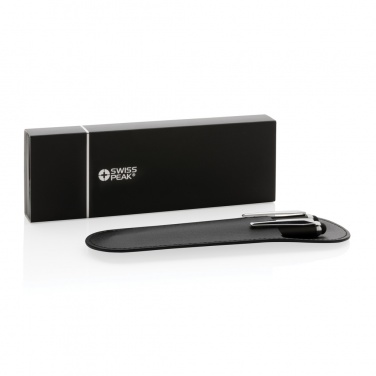 Logo trade promotional giveaways image of: Swiss Peak deluxe pen set in PU pouch