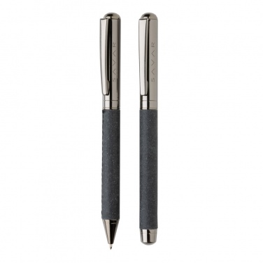 Logo trade advertising products image of: Recycled leather pen set