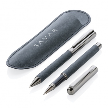 Logo trade promotional products picture of: Recycled leather pen set