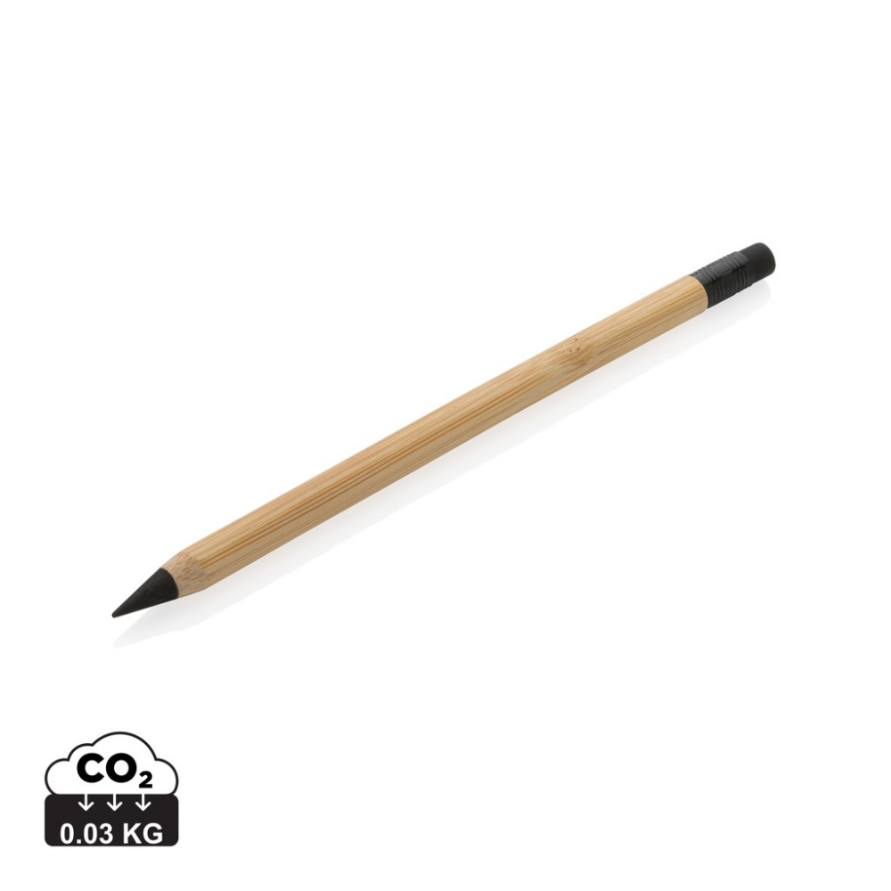 Logo trade promotional merchandise picture of: Bamboo infinity pencil with eraser