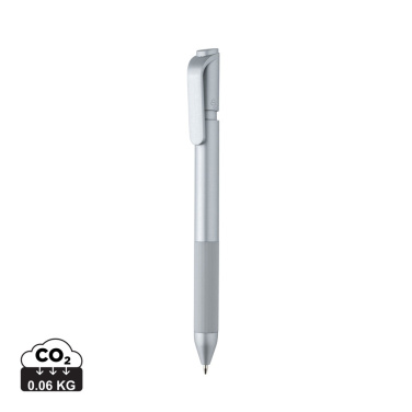 Logo trade business gifts image of: TwistLock GRS certified recycled ABS pen