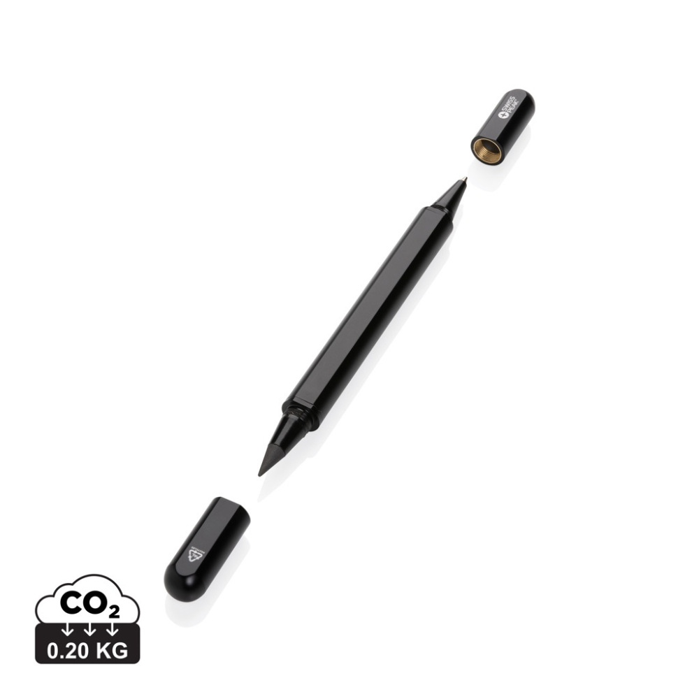 Logotrade promotional products photo of: Swiss Peak Storm RCS recycled aluminum dual tip pen