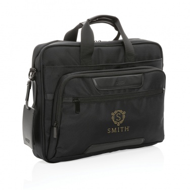 Logo trade business gifts image of: Swiss Peak AWARE™ RPET Voyager 15.6" laptop bag