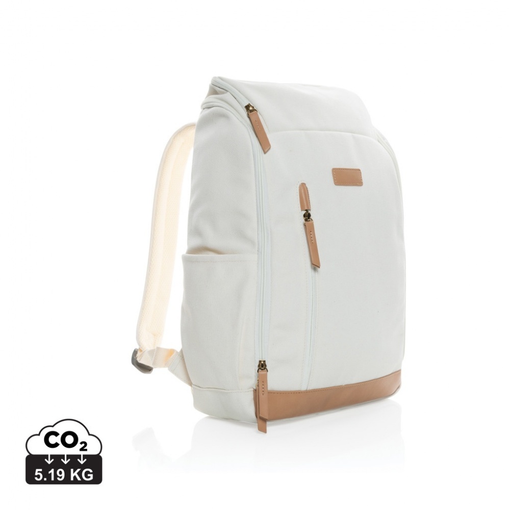 Logotrade promotional giveaway picture of: Impact AWARE™ 16 oz. recycled canvas 15" laptop backpack