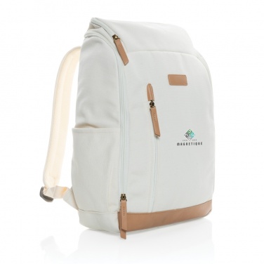 Logotrade promotional merchandise photo of: Impact AWARE™ 16 oz. recycled canvas 15" laptop backpack