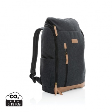 Logotrade promotional item image of: Impact AWARE™ 16 oz. recycled canvas 15" laptop backpack