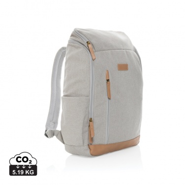 Logotrade corporate gift picture of: Impact AWARE™ 16 oz. recycled canvas 15" laptop backpack