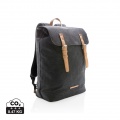 Canvas laptop backpack PVC free, black