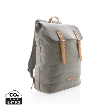 Logo trade business gift photo of: Canvas laptop backpack PVC free