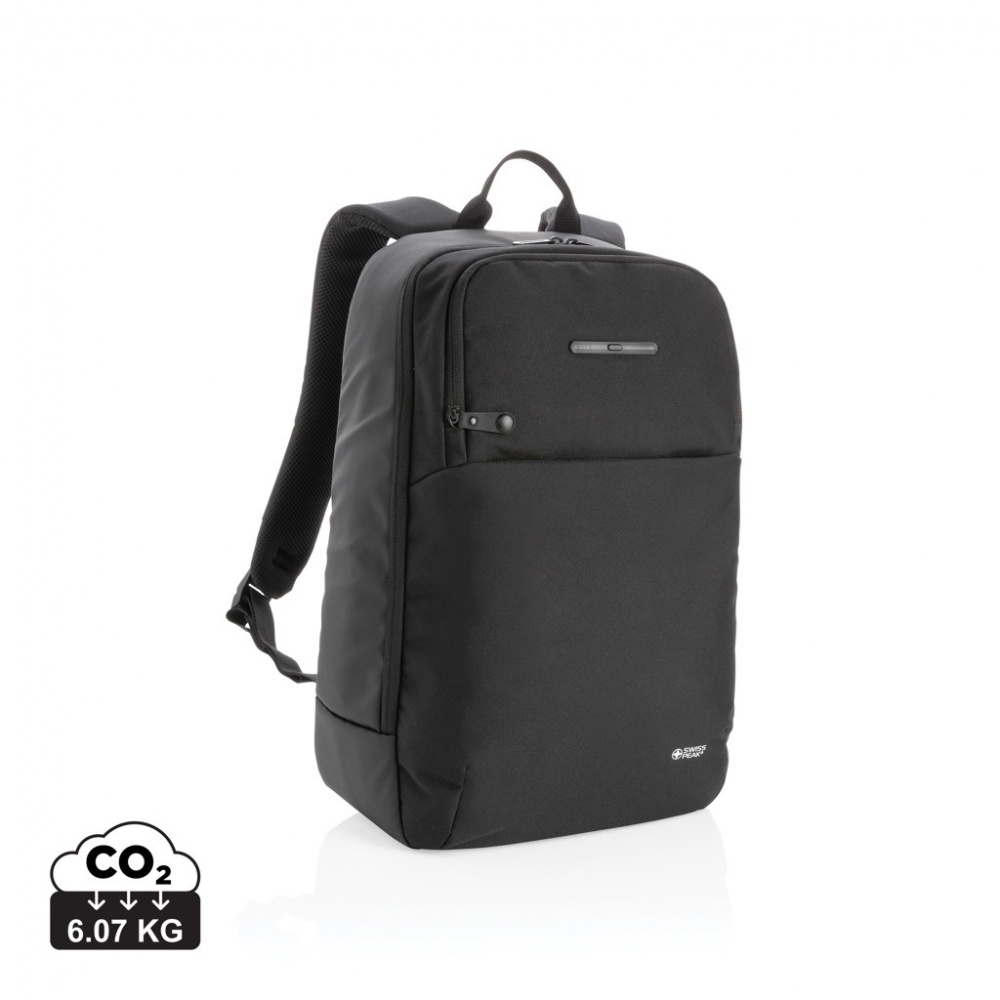 Logo trade promotional merchandise photo of: Swiss Peak laptop backpack with UV-C steriliser pocket