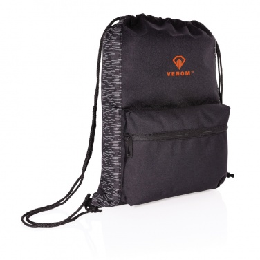 Logo trade promotional gifts image of: AWARE™ RPET Reflective drawstring backpack