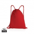 Impact AWARE™ recycled cotton drawstring backpack 145g, red