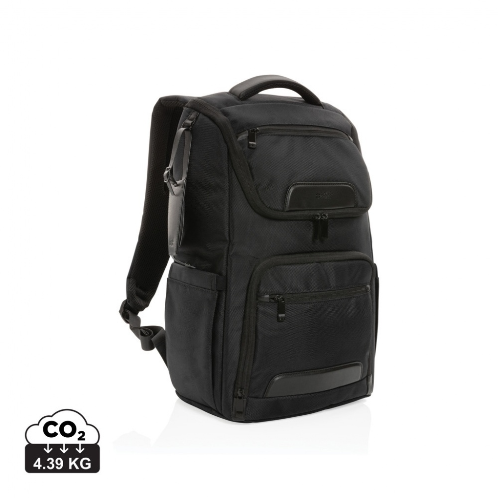 Logo trade promotional gift photo of: Swiss Peak AWARE™ RPET Voyager 15.6" laptop backpack