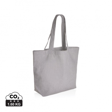 Logo trade promotional merchandise image of: Impact Aware™ 240 gsm rcanvas shopper w/pocket undyed