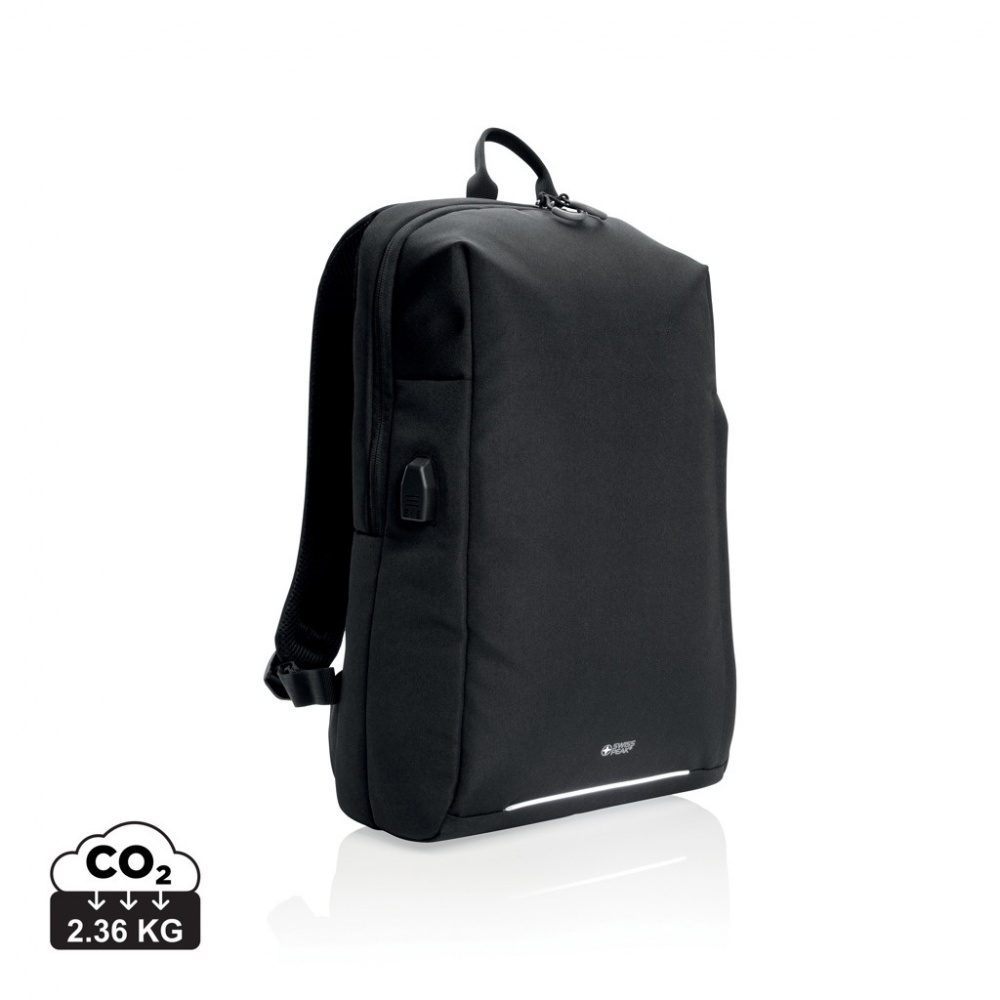 Logo trade corporate gift photo of: Swiss Peak AWARE™ RFID and USB A laptop backpack