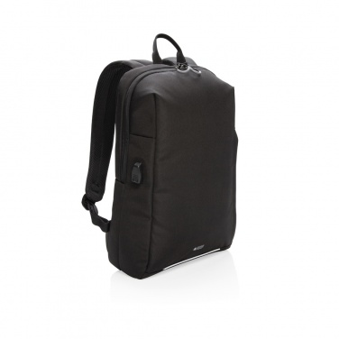 Logotrade promotional giveaway picture of: Swiss Peak AWARE™ RFID and USB A laptop backpack