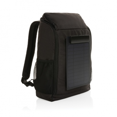 Logo trade business gifts image of: Pedro AWARE™ RPET deluxe backpack with 5W solar panel