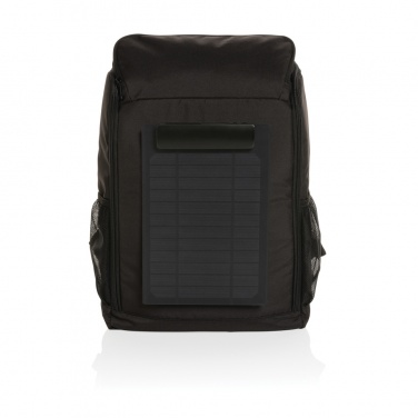 Logo trade advertising products picture of: Pedro AWARE™ RPET deluxe backpack with 5W solar panel