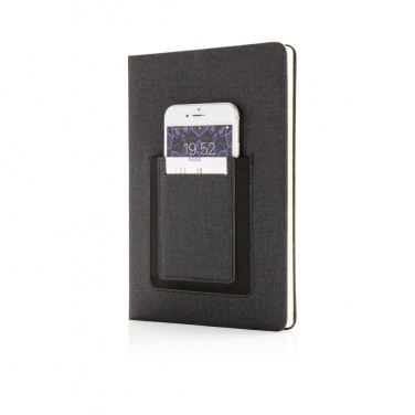 Logo trade promotional gift photo of: Deluxe A5 Notebook with phone pocket