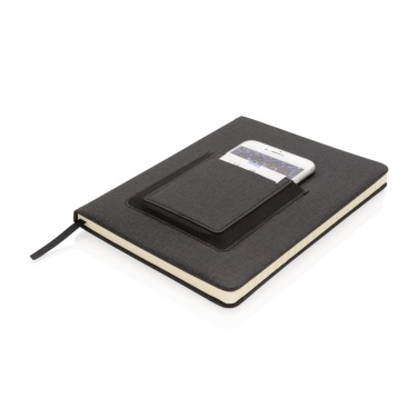 Logo trade promotional items image of: Deluxe A5 Notebook with phone pocket