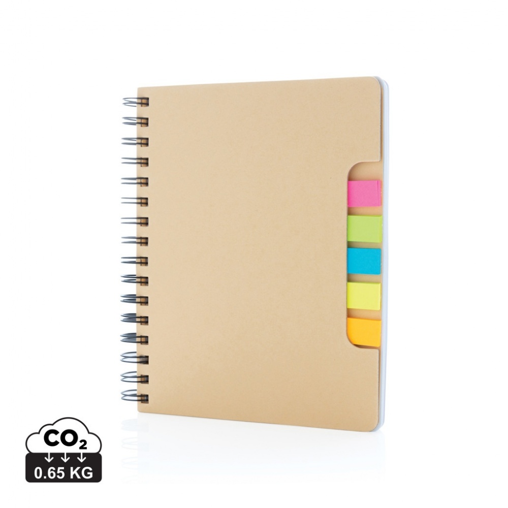 Logotrade promotional item picture of: A5 Kraft spiral notebook with sticky notes