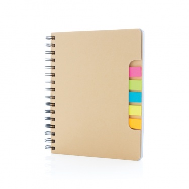 Logotrade promotional items photo of: A5 Kraft spiral notebook with sticky notes