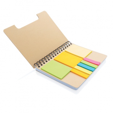 Logo trade promotional giveaways image of: A5 Kraft spiral notebook with sticky notes