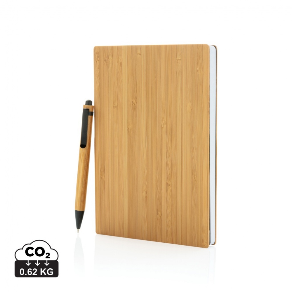 Logotrade promotional gift image of: A5 Bamboo notebook & pen set